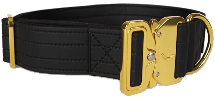 The Anubys Vegan Leather Collar in black, rotating